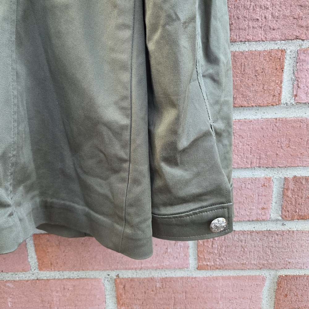 Hobbs London Farrah Cotton Blend Jacket Army Green Olive Size 10 - Picture 9 of 12